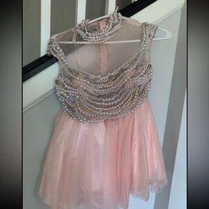 Pink pearl two piece dress